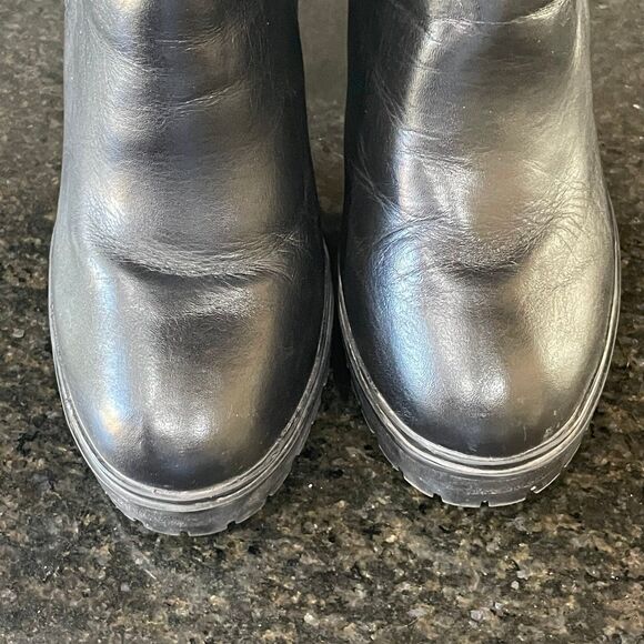 Size 9.5 Steve Madden Boots Womens Laughter Chelsea Ankle Booties Heels Black - Picture 4 of 8